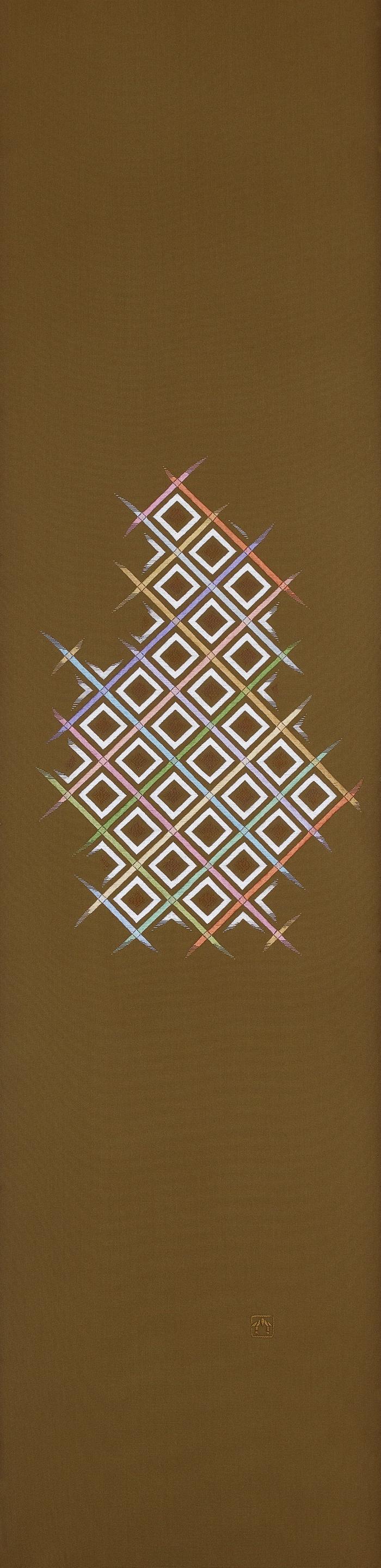 刺繡帯「碁盤格子」