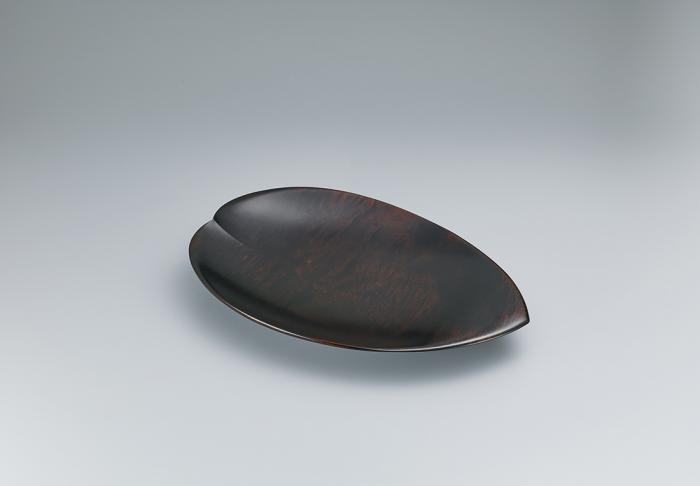 栃蘇芳染拭漆盛器