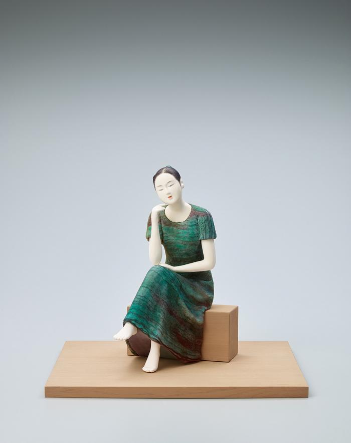 木彫彩色「静心」