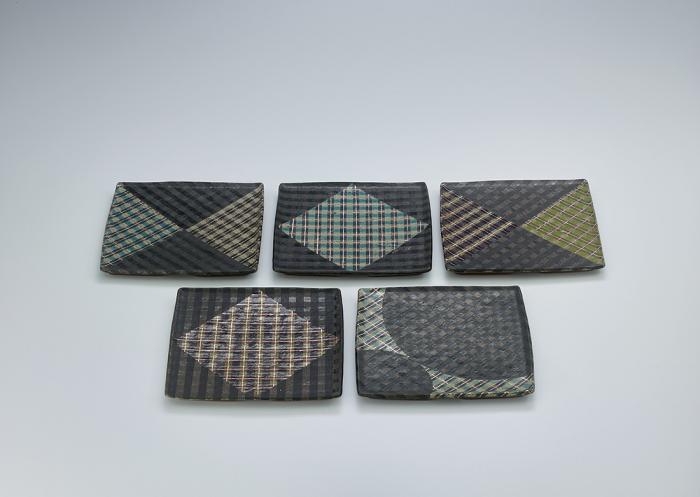 白金彩積層文組皿