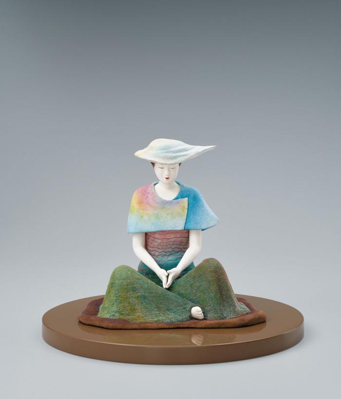 木彫木目込彩色「彩雲」