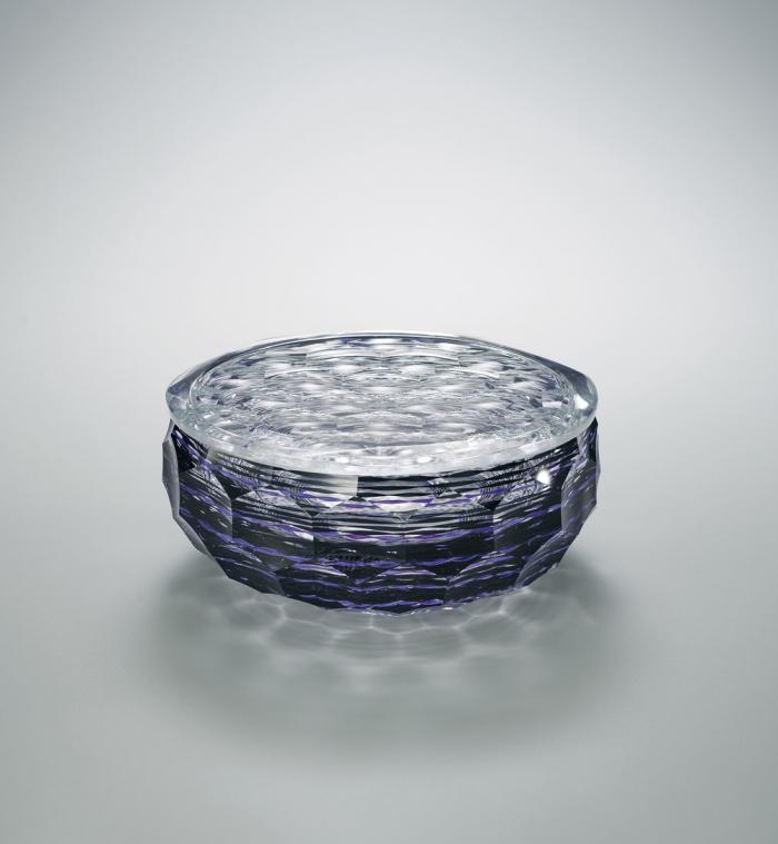 硝子蓋物「織」