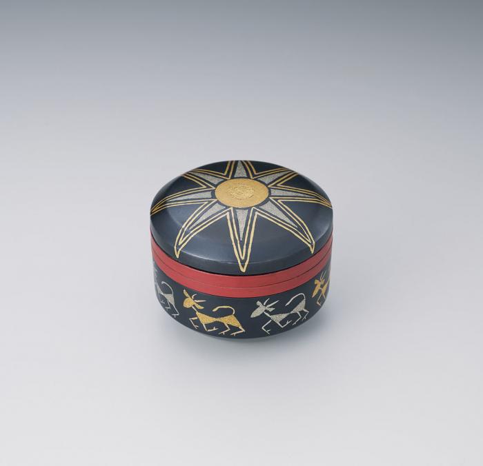ワルリ獣文赤銅茶器