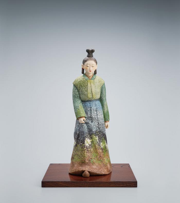 木彫和紙貼「草原の花」