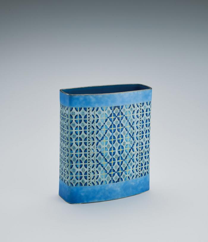 有線七宝扁壺花器