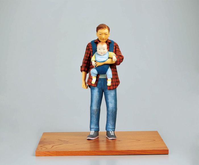 桐塑布紙貼「イクメン」