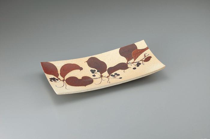 山帰来文長角皿