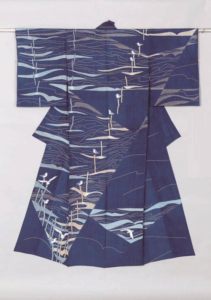藍染友禅着物「海映」