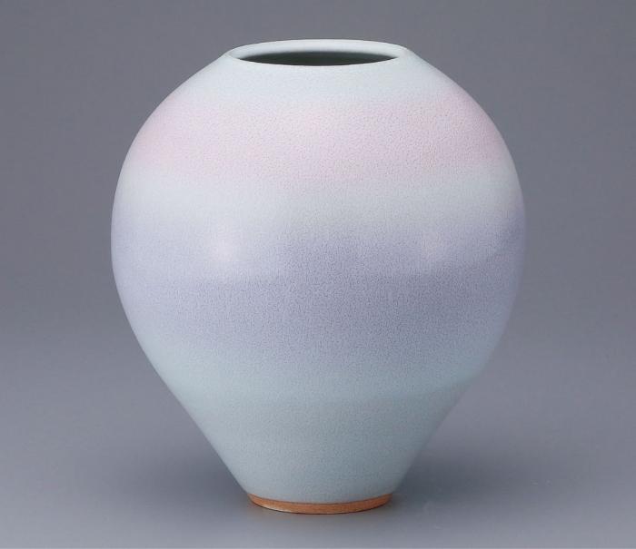 彩花釉壺