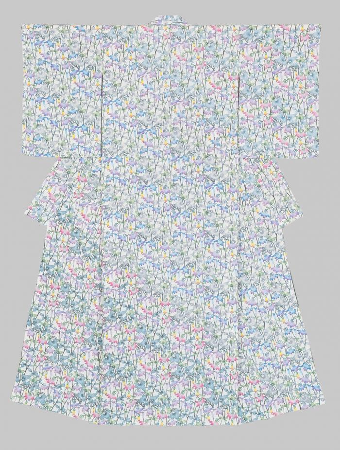 型絵染着物「山おだまき」