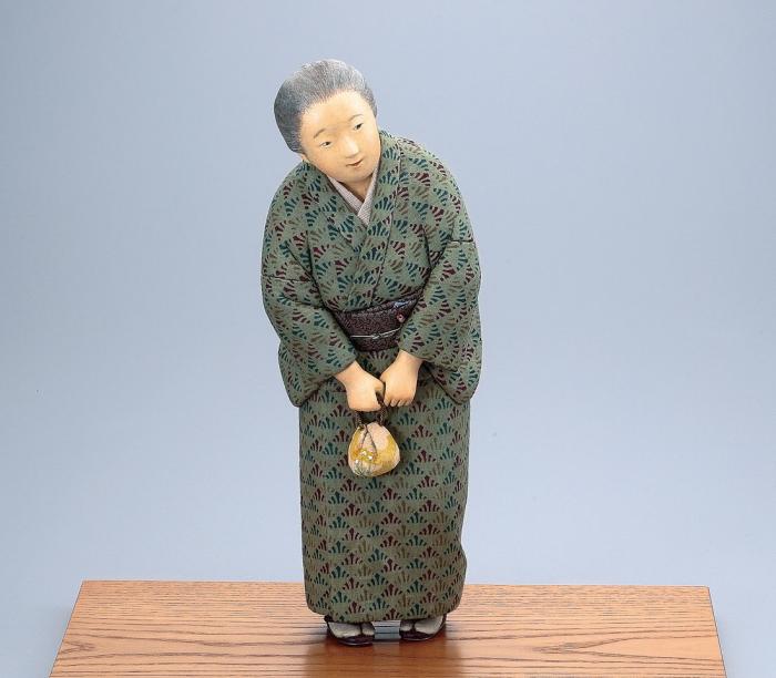 木芯桐塑木目込「道のほとり」