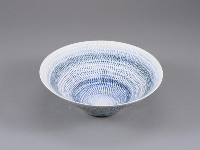 飛鉋象嵌白磁大皿「青碧」