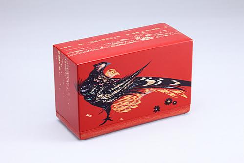 親子雉蒔絵箱「麗日」