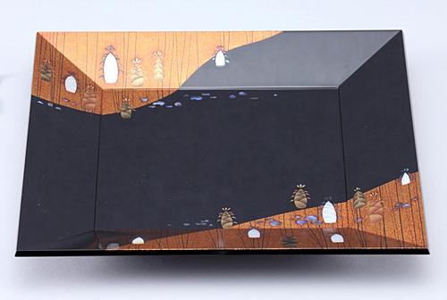 筍蒔絵四方盆