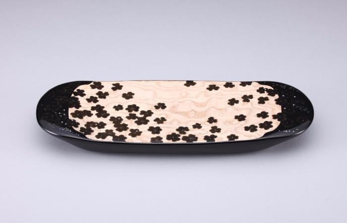 木地蒔絵菓子器「路辺」