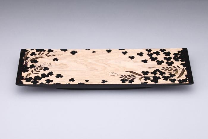 木地蒔絵菓子器「野の路」