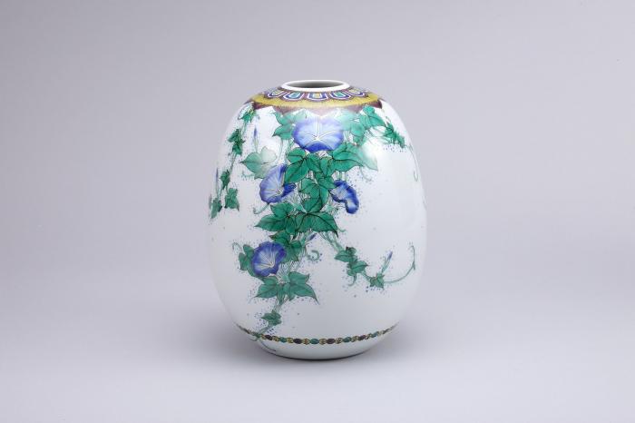 色絵朝顔図陶瓶