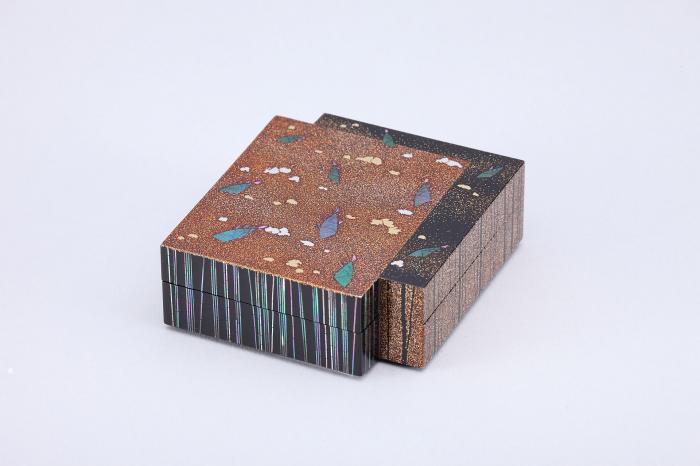 重色紙蒔絵香合「竹林」