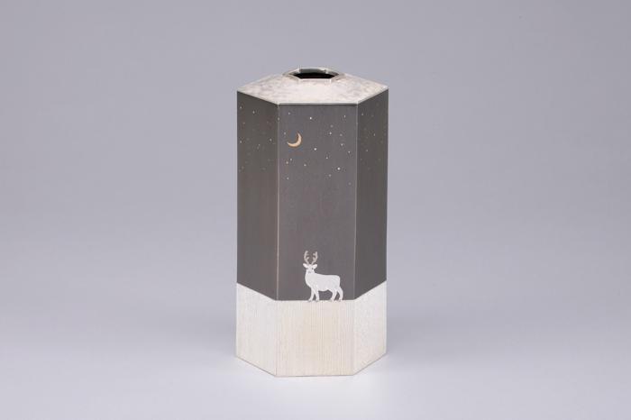 朧銀象嵌花器「夜の吐息」