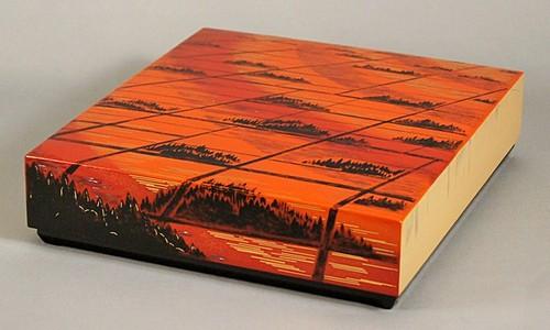 色紙蒔絵箱「夕日」