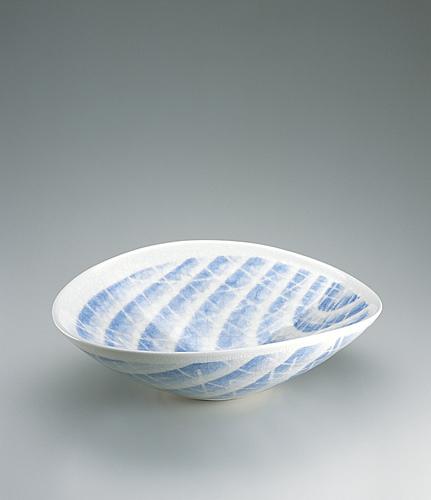 燿釉波文彩大鉢