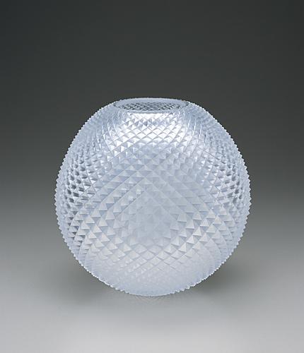 宙吹き切子硝子花器「とげまる」