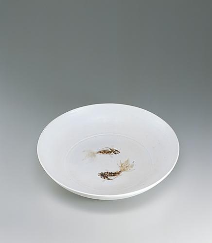 鉄絵金魚文皿