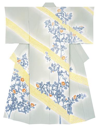 絞り染訪問着「冬陽さす」