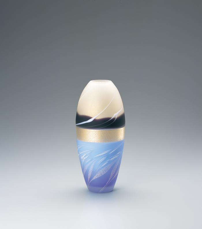 宙吹き硝子花器「風薫る」