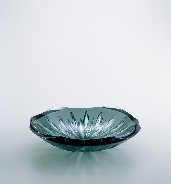 積層プラチナ彩切子鉢「綠華」