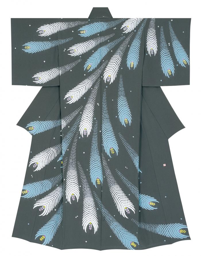 絞り染訪問着「蒼夜」