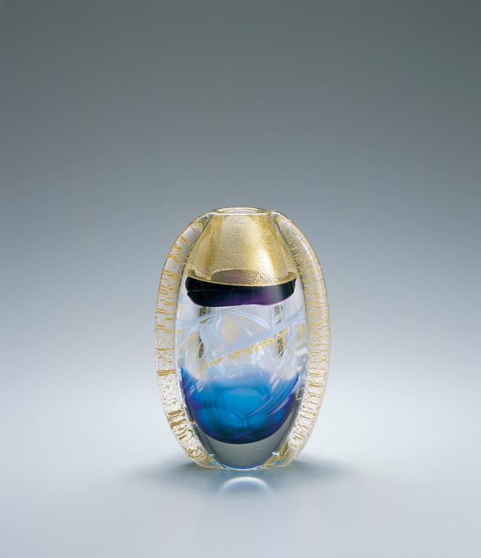宙吹き硝子花器「風の祈り」