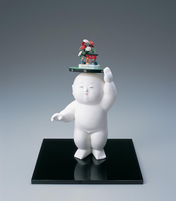 木彫胡粉「瑞祥」