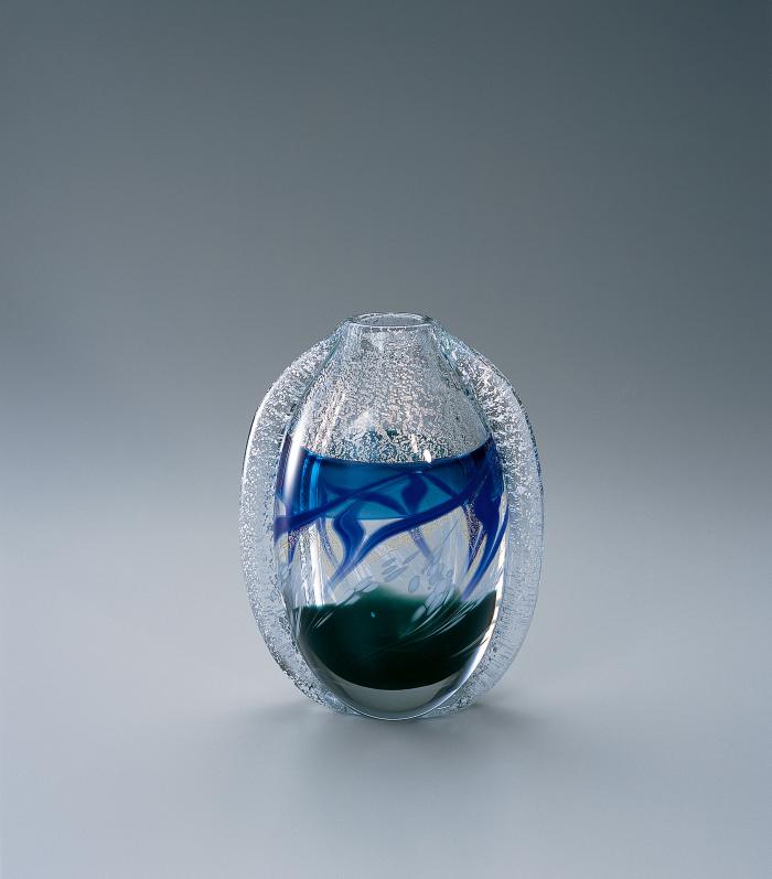 宙吹き硝子花器「風の音」
