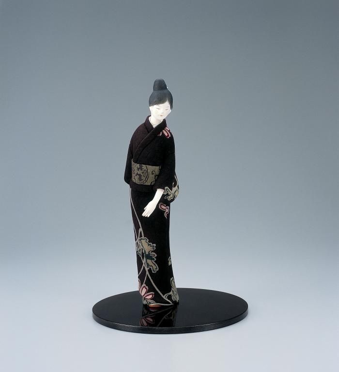 木彫木目込「散歩」