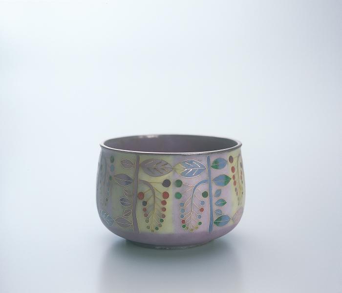 有線七宝茶碗「野道で…」