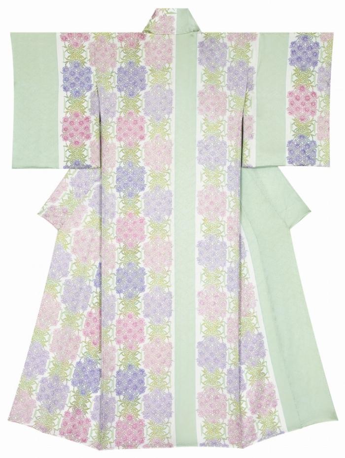 蠟纈型絵染着物「花撫子」