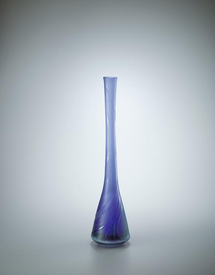 サンドブラスト花器「紫」