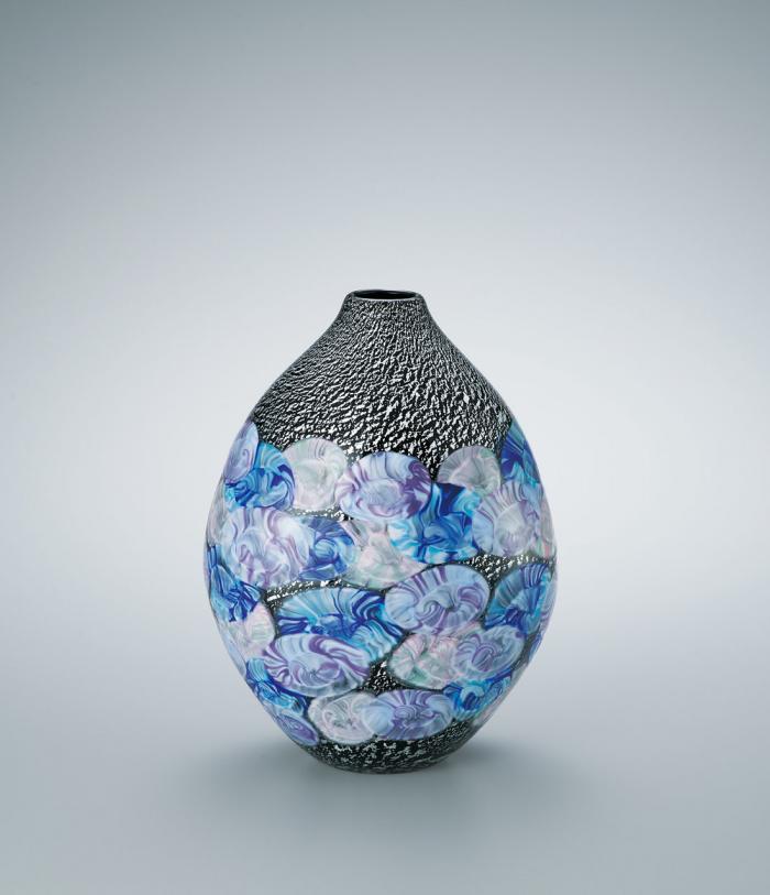 宙吹き硝子花器「華」