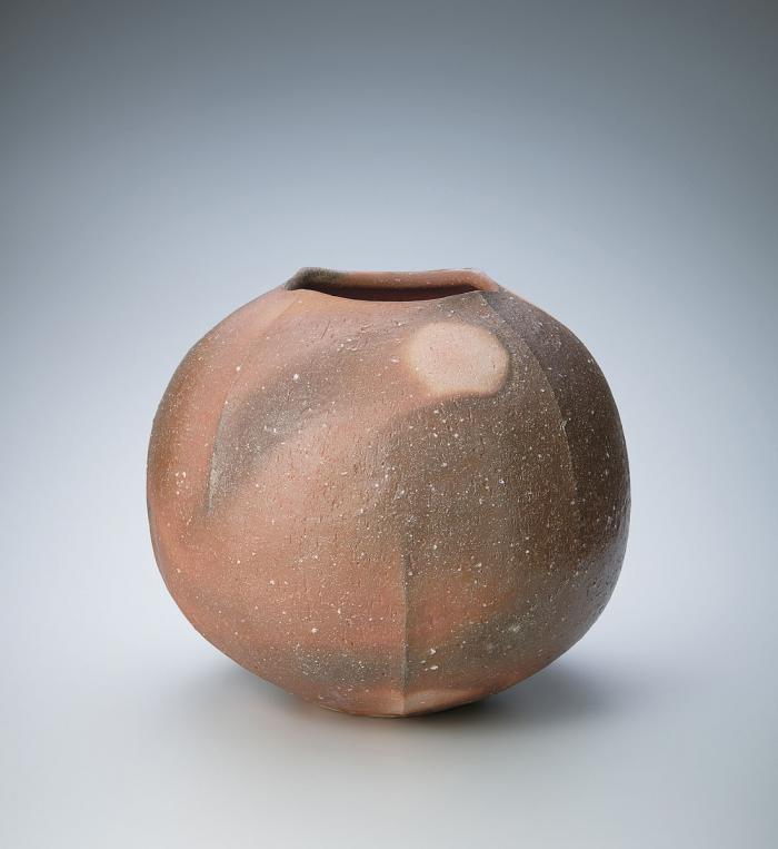 焼〆火色面取壺