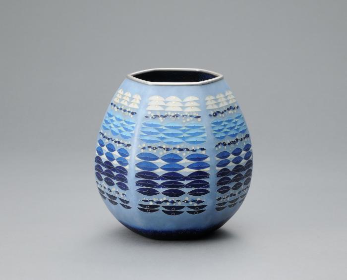 有線七宝花器「波光」