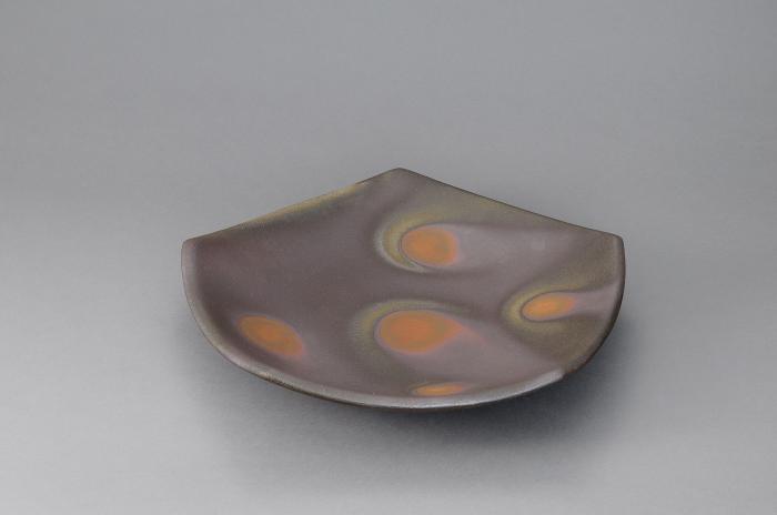 備前窯変五角皿