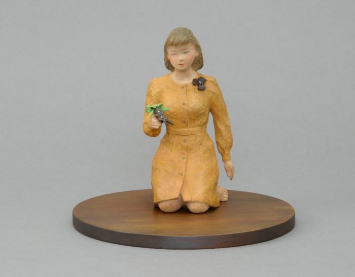 木彫彩色「追想」