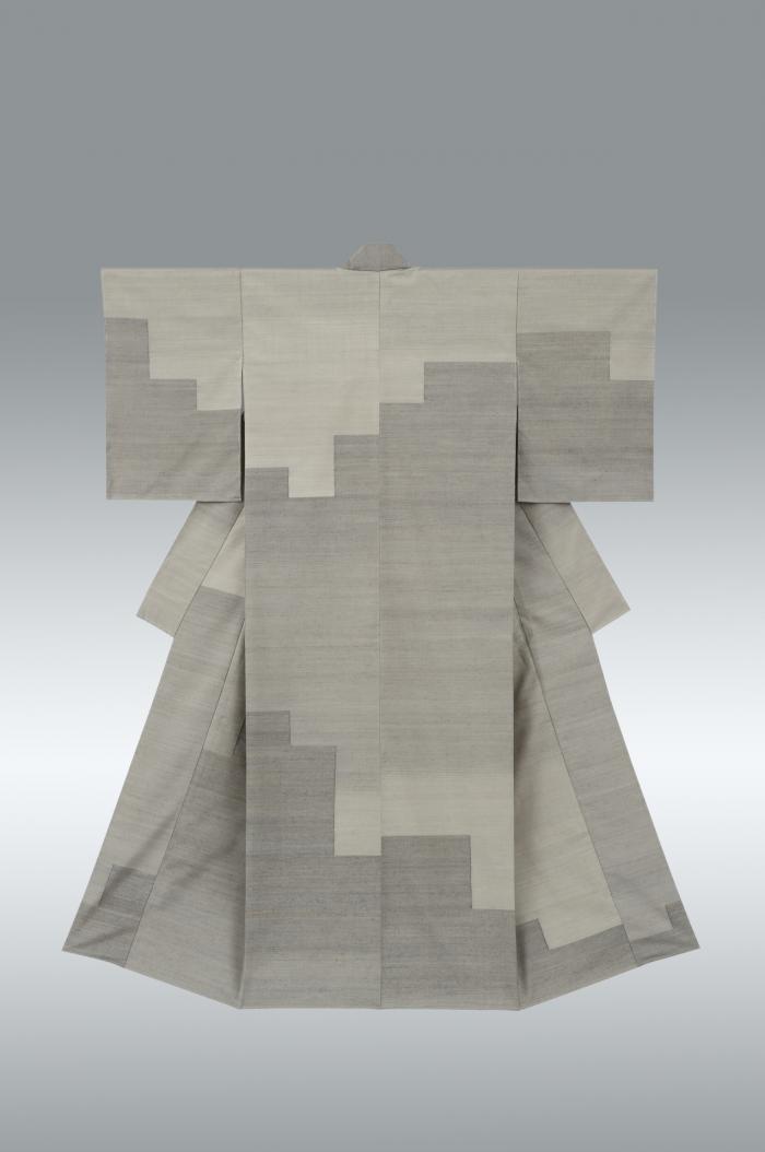 紬織着物「未明の街」