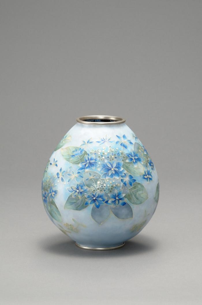 有線七宝花瓶「雨あがり」