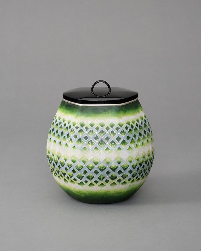 有線七宝水指「緑光」