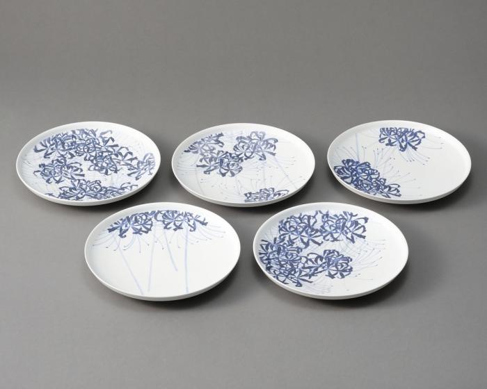 呉須絵花文組皿