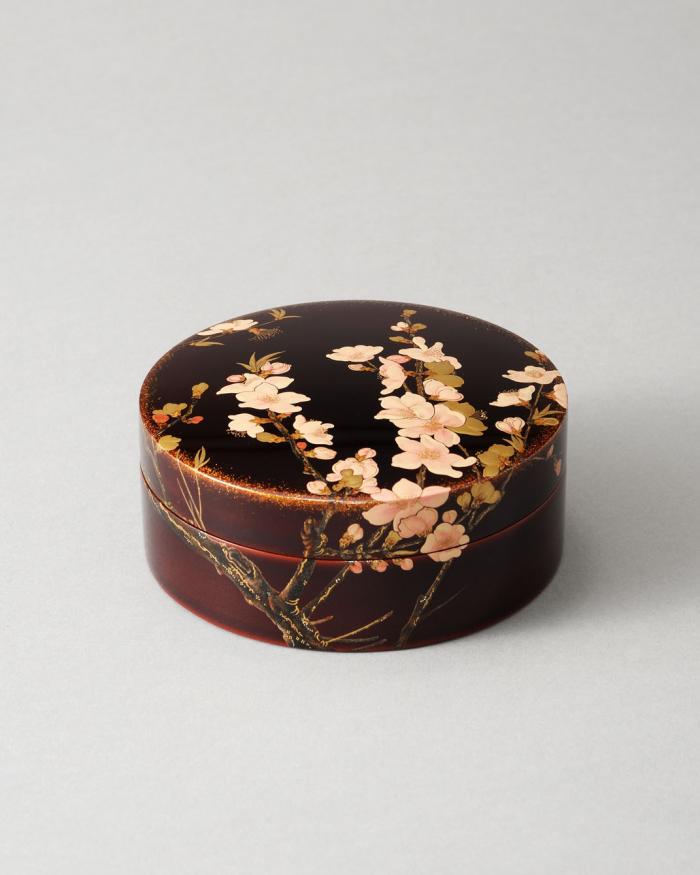桃花蒔絵盒子「春の宵」