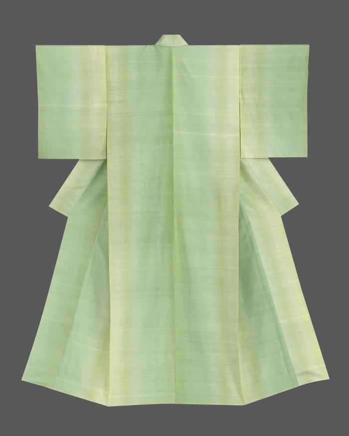 紬織着物「若葉のとき」