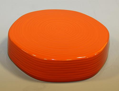 縄胎根来塗六角箱「波文」
